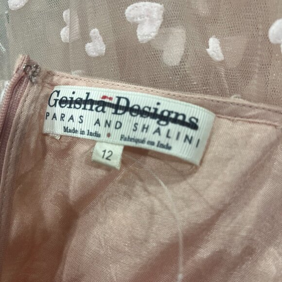 Geisha Designs// Heart Square-Neck Fit & Flare Tulle Mini Dress, 12 - Picture 4 of 4